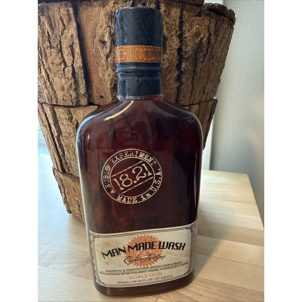 18.21 MAN MADE WASH NOBLE OUD 18 OZ CLEAN AND CONDITION FROM HEAD TO TOE #WSH18N